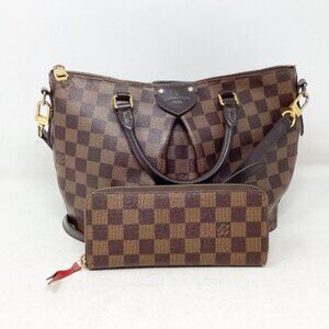 Louis Vuitton #SPSX56 Damier Ebene Slena With Wallet